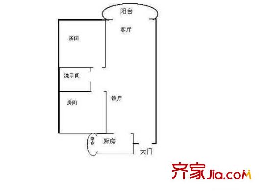 嘉悅名居戶型圖2室2廳 戶型圖 2室2廳1衛(wèi)1廚