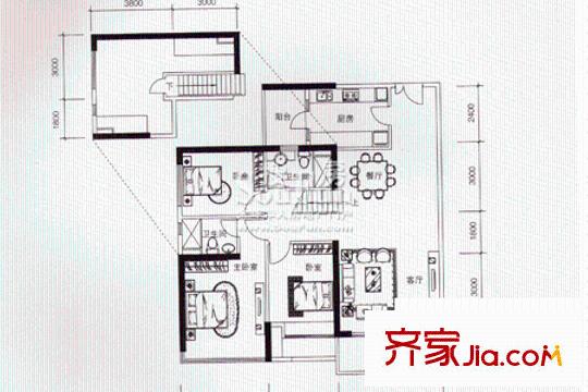 金宇名都戶型圖AB座雙數(shù)層07單元 