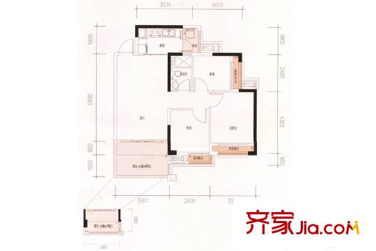 瓏耀華府8座01單元、9座03/04單元 89平方米 3室2廳2衛(wèi)1廚