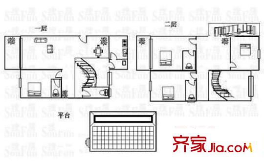 江步大廈 3室 戶型圖