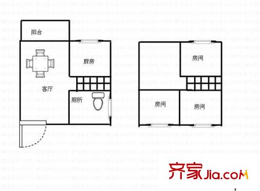 紫荊南苑 3室 戶型圖