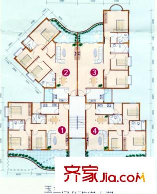 銀星雅苑戶型圖玉蘭閣標(biāo)準(zhǔn)層平面圖 