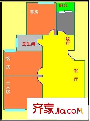 海星居 3室 戶型圖