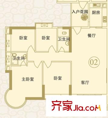 瑞安花園2-29層02單元139平方米 4室2廳2衛(wèi)1廚