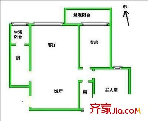 佛奧康橋水岸戶型圖2室2廳 戶型圖 2室2廳2衛(wèi)1廚