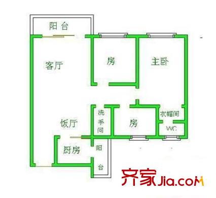 佛奧康橋水岸戶型圖3室2廳 戶型圖 3室2廳2衛(wèi)1廚