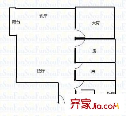 嘉悅名居戶型圖3室2廳 戶型圖 3室2廳1衛(wèi)1廚