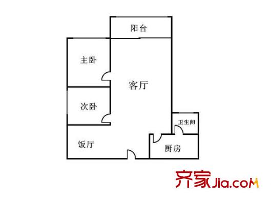 嘉悅名居戶型圖2室2廳 戶型圖 2室2廳1衛(wèi)1廚