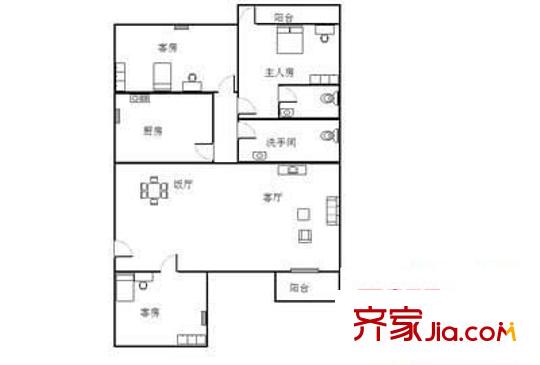佛奧康橋水岸戶型圖3室2廳 戶型圖 3室2廳1衛(wèi)1廚
