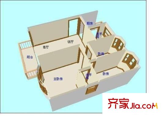 佛奧康橋水岸戶型圖3室2廳 戶型圖 3室2廳2衛(wèi)1廚