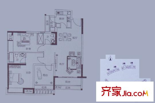 博澳城5座、6座03/04戶(hù)型約85平方米 3室2廳2衛(wèi)1廚