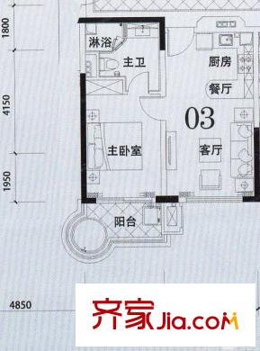 中信山語湖戶型圖1室1廳戶型圖 1室1廳1衛(wèi)1廚
