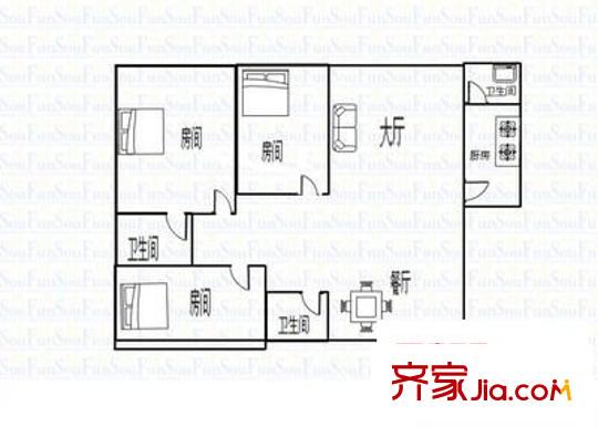和基花園 3室 戶型圖
