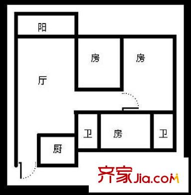 自然新村 3室 戶型圖