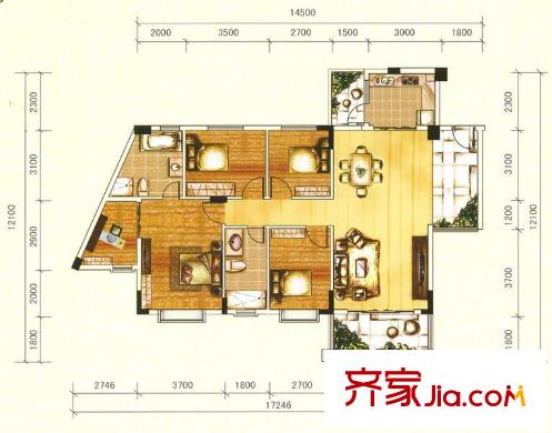 佛羅倫斯11座03單位，13座02單位 4室2廳2衛(wèi)
