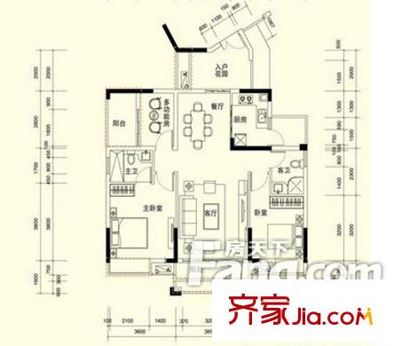 佛羅倫斯?柏悅灣戶型圖2室2廳 2室2廳1衛(wèi)1廚