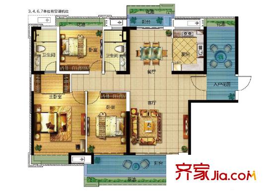宏鼎?景裕豪園6棟03/04/06/07/09單元 146-154平方米 3室2廳2衛(wèi)1廚