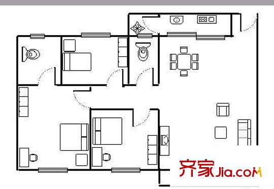 海琴軒 3室 戶(hù)型圖