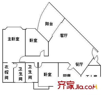 順德碧桂園碧海名軒戶(hù)型圖4室2廳戶(hù)型圖 4室2廳2衛(wèi)1廚