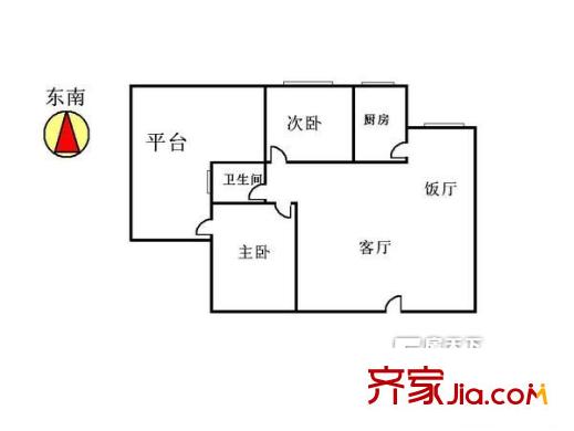 宏威中心 2室2廳 戶型圖
