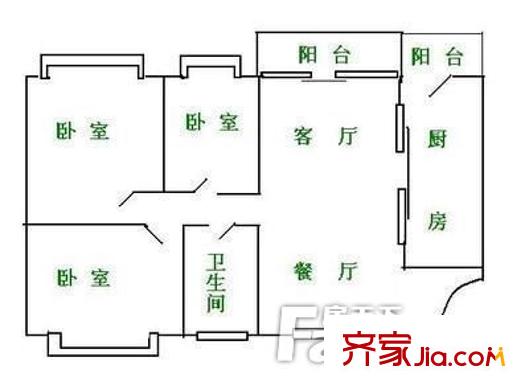 順德碧桂園西苑綠茵居 2室 戶型圖