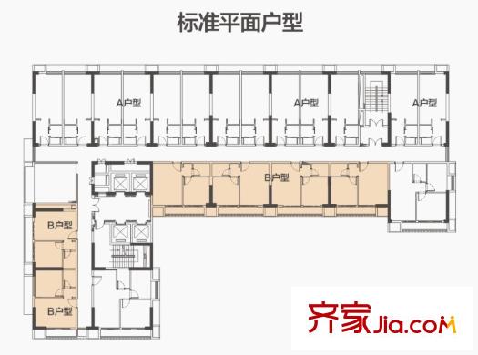 海倫堡?海匯廣場(chǎng)B戶(hù)型標(biāo)準(zhǔn)平面戶(hù)型 1室1廳1衛(wèi)1廚
