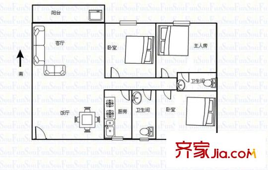 薈景豪庭 3室 戶型圖
