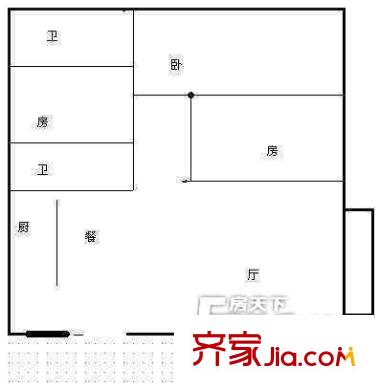 容桂單家獨(dú)戶戶型圖4室2廳戶型圖 4室2廳2衛(wèi)1廚