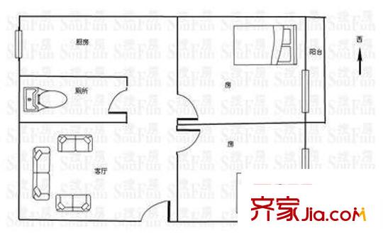 惠景城 2室 戶型圖