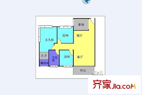 沙面新城 0室 戶型圖