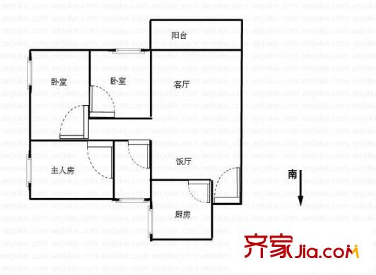 名雅花園 3室 戶型圖