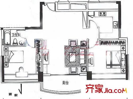 黃岐第一城 0室 戶型圖