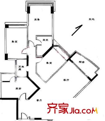 黃岐第一城 0室 戶型圖