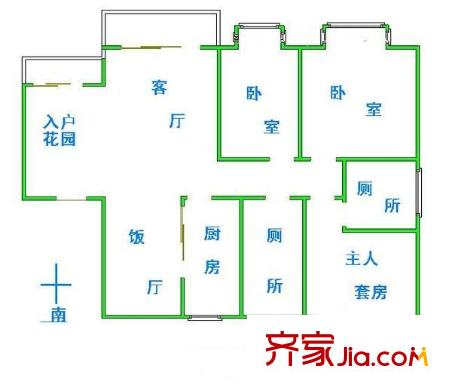 中南花園 3室 戶型圖