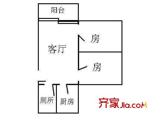 中南花園 2室 戶型圖