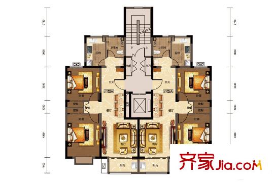 季景華庭二期3#A戶型 2室2廳1衛(wèi)1廚