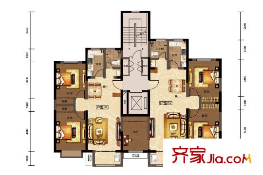 季景華庭二期3#B1、B2戶型 2室2廳1衛(wèi)1廚