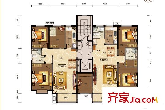 季景華庭二期4#D1、D2戶型 3室2廳2衛(wèi)1廚