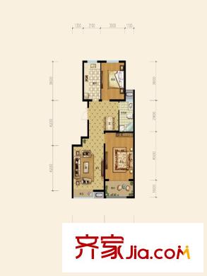 金色家園一期2#、3#樓中間戶G戶型 2室2廳1衛(wèi)1廚
