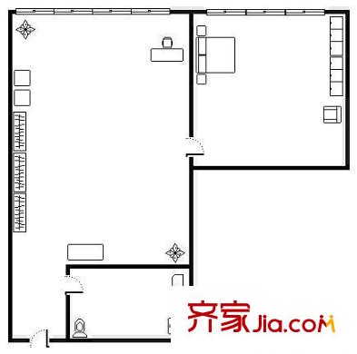 鉆石廣場 1室 戶型圖