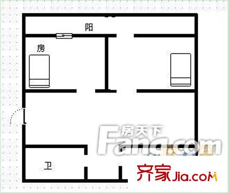 晶瑩樓小區(qū)戶型圖7 2室2廳1衛(wèi)1廚