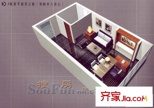 圣展獨(dú)立公社戶型圖單間單人辦公 
