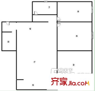 晶瑩樓小區(qū)戶型圖9 3室2廳1衛(wèi)1廚