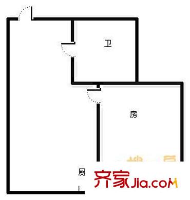 新民大廈戶型圖1房1廳1 1室1廳1衛(wèi)1廚