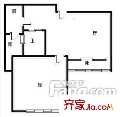 東風(fēng)小區(qū)戶型圖9 1室1廳1衛(wèi)1廚