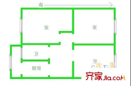 司法局宿舍戶型圖2 3室2廳1衛(wèi)1廚