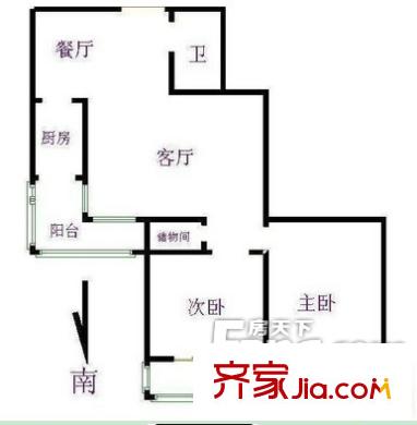 社會保險大廈戶型圖4 2室2廳1衛(wèi)1廚