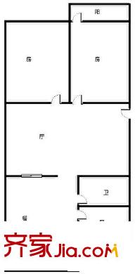 商業(yè)廳宿舍 2室 戶型圖