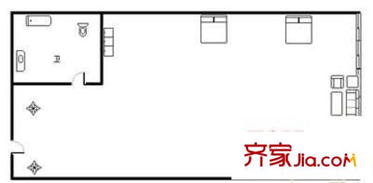 圣展獨(dú)立公社 1室 戶型圖