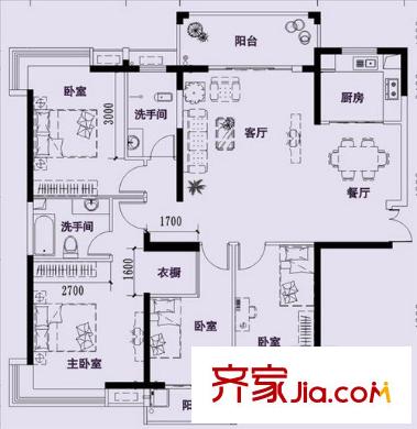 平湖家居戶型圖4室2廳一廚一衛(wèi).5jpg 4室2廳1衛(wèi)1廚